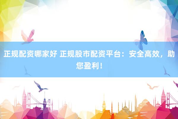 正規(guī)配資哪家好 正規(guī)股市配資平臺(tái)：安全高效，助您盈利！