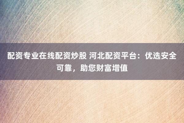 配資專業(yè)在線配資炒股 河北配資平臺：優(yōu)選安全可靠，助您財富增值
